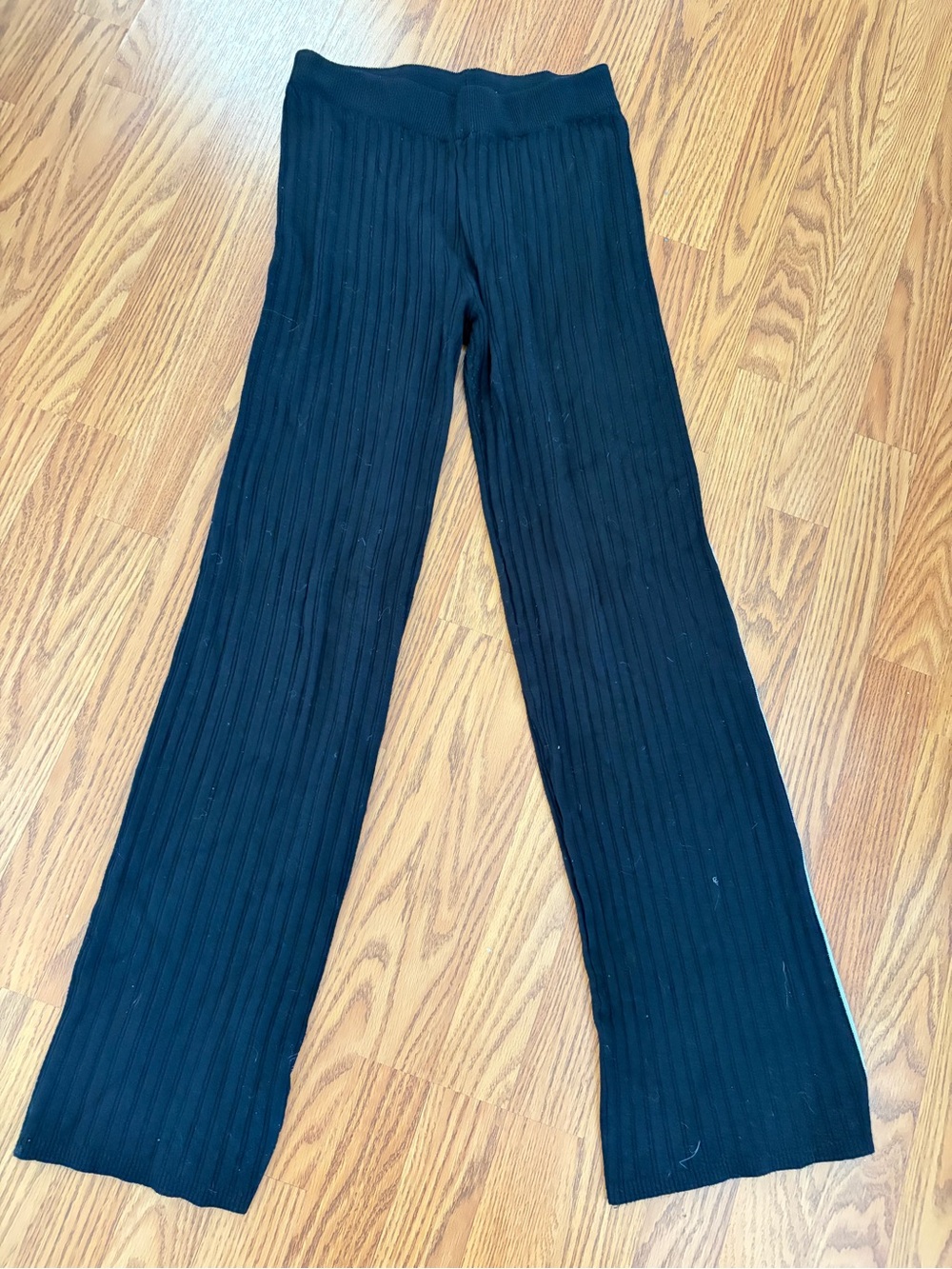OnTwelfth Ribbed Knit Pants Black with White Side Stripe Size M - Picture 5 of 7